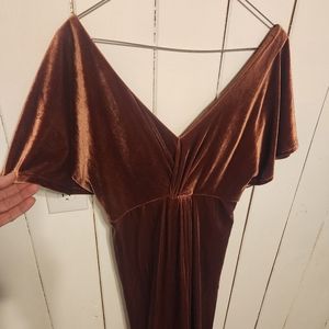 Revelry Gwen Velvet Long Bridesmaid Dress